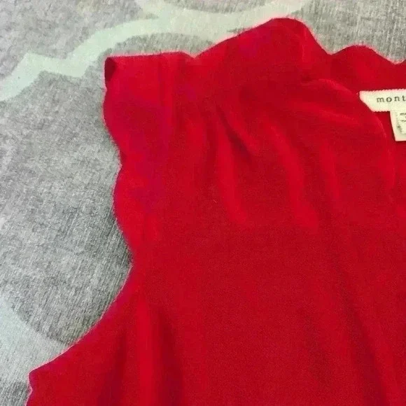 Red Sleeveless Women's V-Neck Blouse -- size M -- Vixen, Officewear, Datenight - Picture 6 of 9